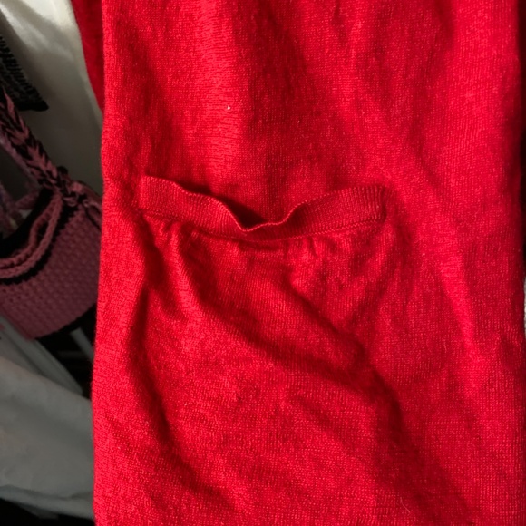 Talbots Beautiful pure merino wool red cardigan with pockets size Xl - Picture 4 of 6